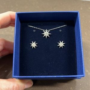 SWAROVSKI necklace and earrings STAR set
